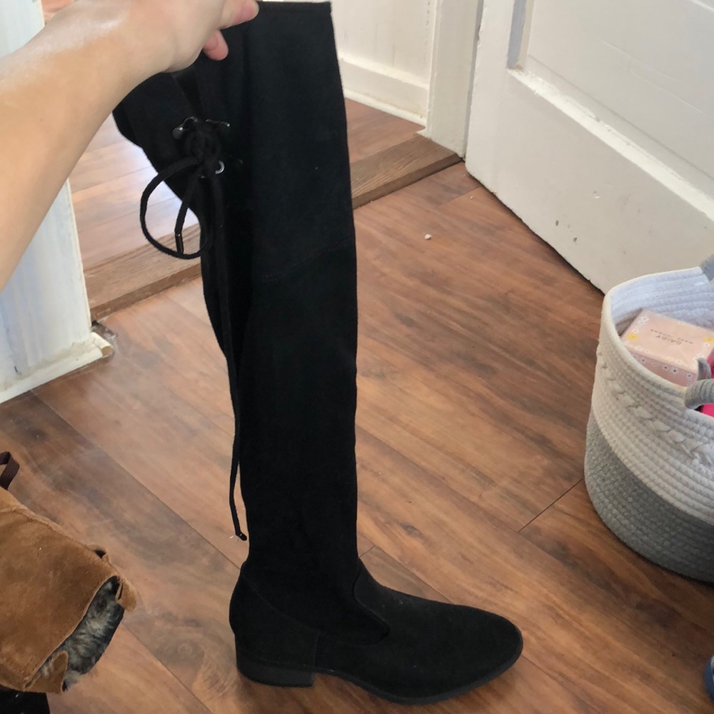 Over the knee black boots